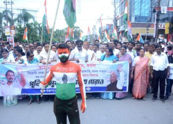 Congress stages protest rally and gherao police Headquarter