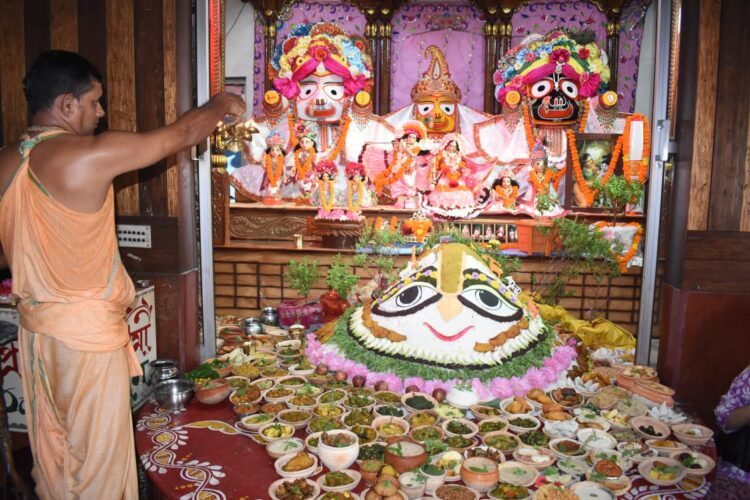 Annakut celebrates in Jagannath Jiu Mandir
