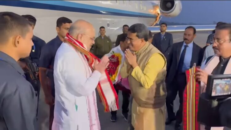 Union Home Minister Amit Shah Arrives in Tripura for NEC Plenary Session