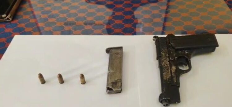 Police recover three rounds of bullets along with a pistol, one arrested