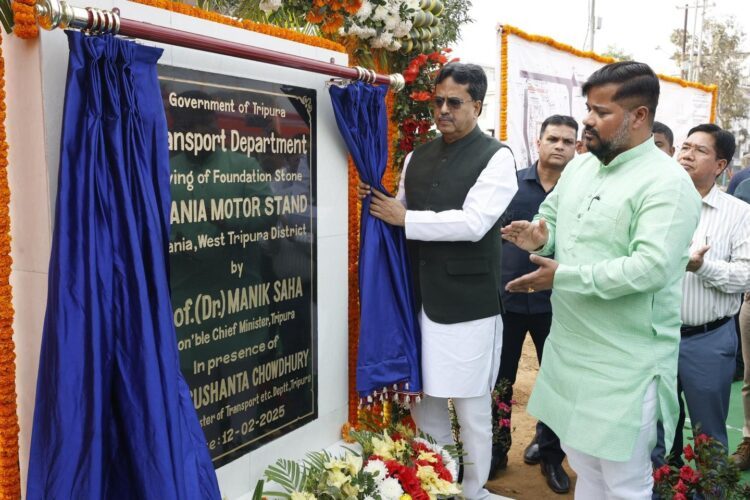 CM attends foundation-laying of several development projects in Jirania