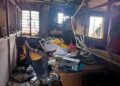 BJP party office in Sutaramura set on fire by miscreants