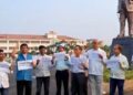CPI(M) stages demonstration in front of Dr. B. R. Ambedkar’s statue in the Tripura Assembly premises