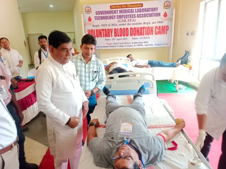 Voluntary Blood Donation Camp Held at Agartala GB Hospital Auditorium