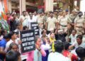 Youth Congress stages protest against the cancellation of the recruitment process for firefighter and driver
