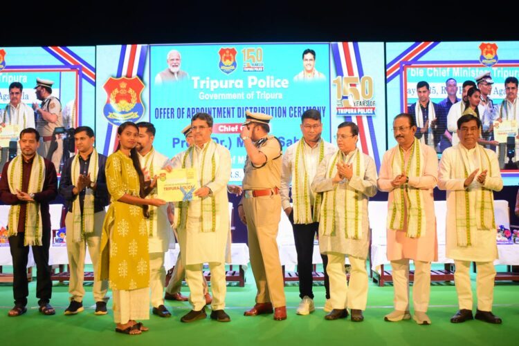 Tripura Chief Minister Distributes Offer Letters to 975 New Police Constables