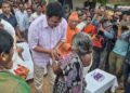 MP Biplab Kumar Deb Distributes Food Packets to Flood Victims in Tripura