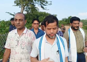 Minister Sukla Charan Noatia Inspects Damaged Roads, Launches Football Tournament in Jolaibari