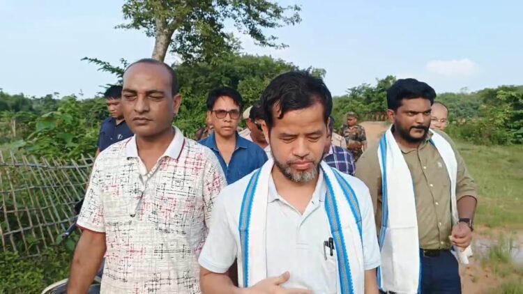 Minister Sukla Charan Noatia Inspects Damaged Roads, Launches Football Tournament in Jolaibari