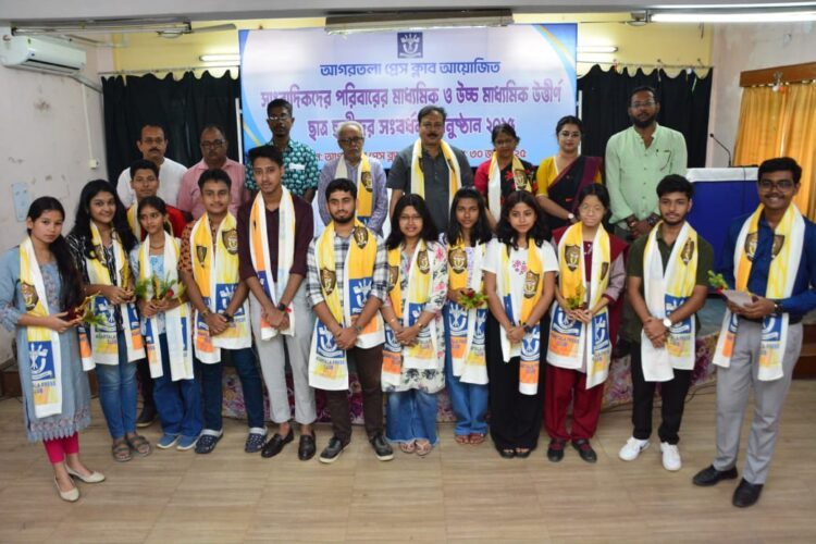 Agartala Press Club Felicitates Children of Journalists for Academic Excellence