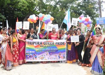 Members of the LGBT community participated in a colorful rally on the city streets.