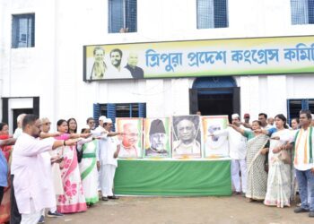 The historic Quit India Movement Day was celebrated today at the Tripura Pradesh Congress Bhavan.