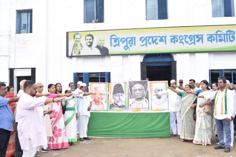The historic Quit India Movement Day was celebrated today at the Tripura Pradesh Congress Bhavan.