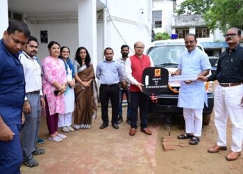 Rajya Sabha MP Rajib Bhattacharjee Donates Ambulance to NLU Tripura