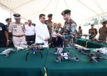 CM Dr. Manik Saha Attends Joint Drone Demonstration by Indian Army and Assam Rifles in Agartala
