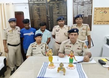 Four held as West Agartala Police recover stolen bronze idols