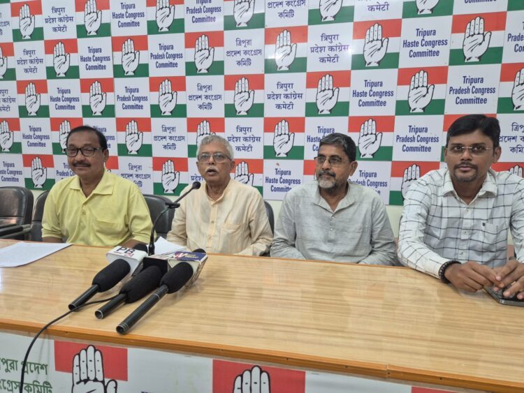 Tripura Congress targets BJP govt on alleged lapses, irregularities