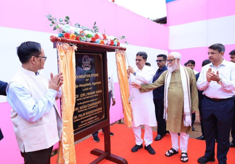 Manik Saha Lays Foundation for Shija Hospital in Tripura