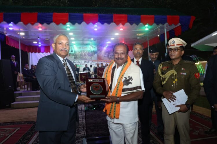 Tripura Governor Indra Sena Reddy Nallu Attends Diamond Jubilee BSF Day Celebration in Agartala