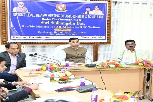Minister Sudhangshu Das Reviews Implementation of Welfare Schemes in Unakoti District