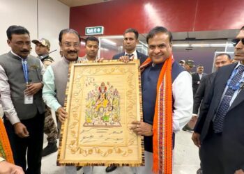 Himanta Biswa Sarma in Tripura to visit Sundari Temple