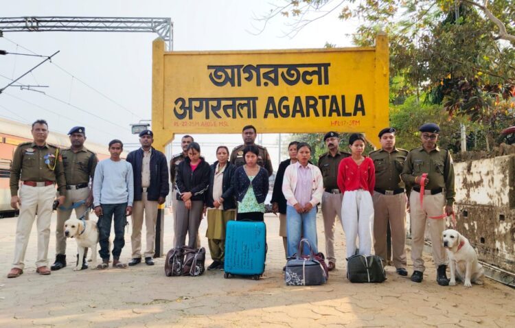 Four women arrested with 46 kg ganja at Agartala station