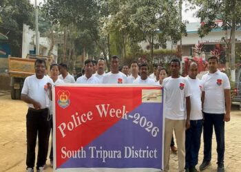 Tripura Police Week Run Held in Santirbazar