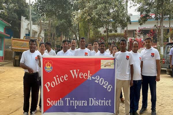 Tripura Police Week Run Held in Santirbazar