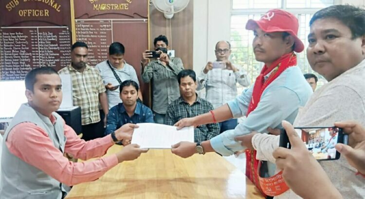 CPI(M) candidates submit papers for ADC polls in Tripura