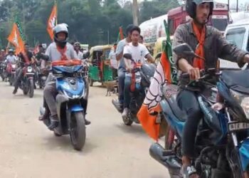 TTAADC Polls: BJP Rally for Jamatia Sees Big Turnout