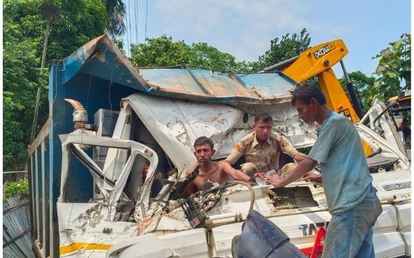 Driver Trapped for Hours After Ambassa Dumper Crash