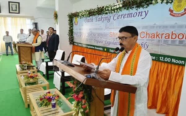Jahar Chakraborti Takes Oath in Tripura Assembly