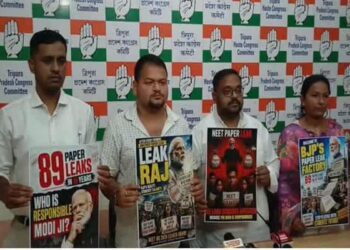 Tripura Youth Congress Protests NEET Cancellation