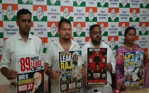 Tripura Youth Congress Protests NEET Cancellation