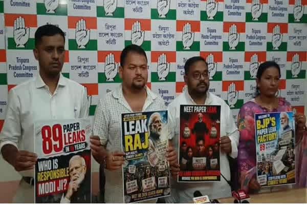 Tripura Youth Congress Protests NEET Cancellation