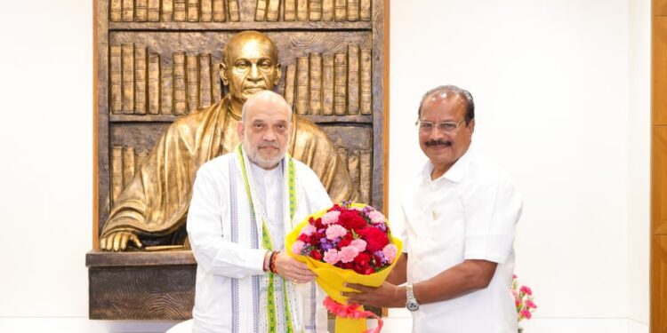 Amit Shah Meets Tripura Governor in New Delhi