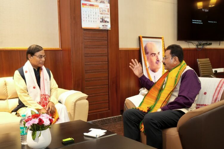 Tripura Assembly Speaker Rampada Jamatia meets Assam counterpart Ranjit Dass