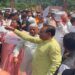 NDA MPs protest against Congress demonstration