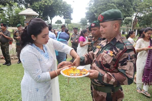 Assam Rifles Personnel Receive Rakhis From Schoolchildren