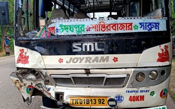 Tragic Crash on NH: 40-Year-Old Biker Killed in Bus Collision Near Santirbazar