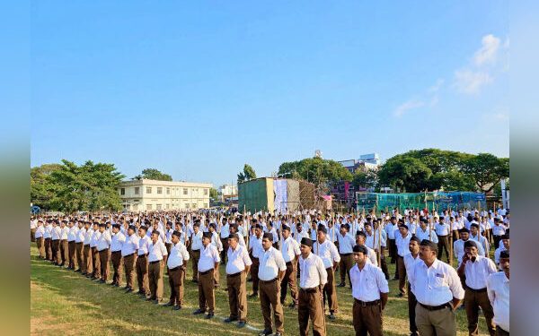  RSS organises route marches across Tripura’s eight districts to mark centenary
